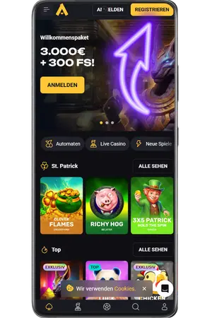 Klicken Sie auf den gelben Button, um die Registrierung bei casino Amonbet zu starten