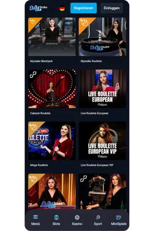 Live-Spieleseite MyStake Casino