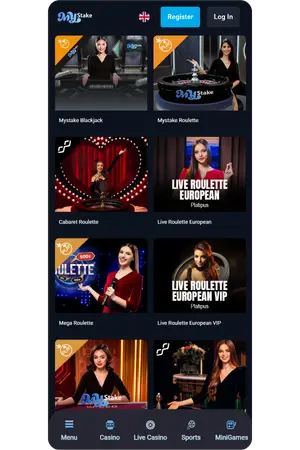 Live games page MyStake UK