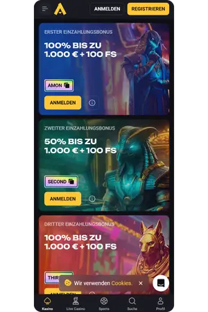 Aktionsseite Amonbet Casino