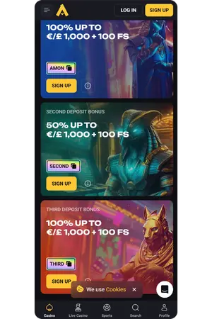 Promotions page Amonbet UK