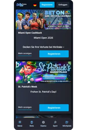 Promotions-Seite MyStake Casino