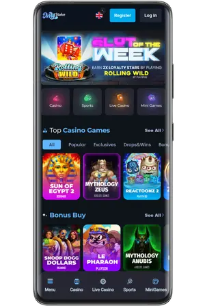Visit the Mystake casino website to register